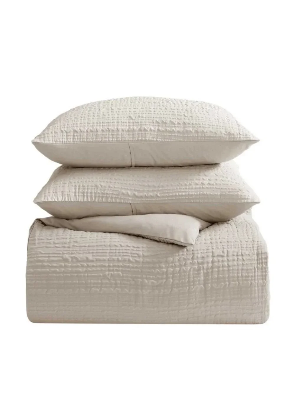 Serenity Wavy Lines Beige Comforter Set $167 Twin